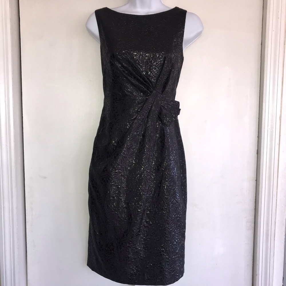 ANNE KLEIN 2 Metallic Twist Front Sheath Dress
